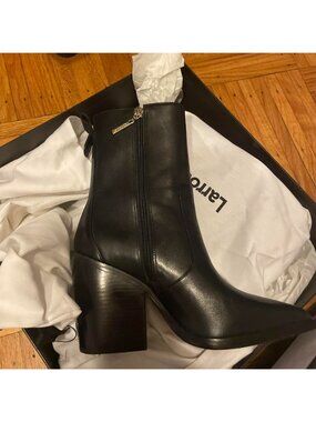New Laroudde killer black boots!!! Pointed toe, gold zipper detail. Size 7.5